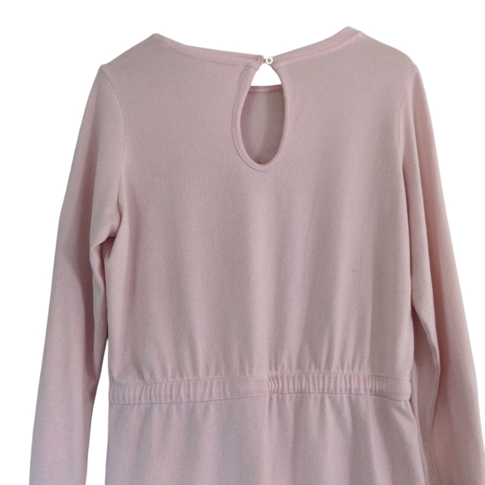 La Vie En Rose Pajama Romper Pink SZ Medium Long Sleeve Jumper Soft Shorts Logo - Picture 6 of 11